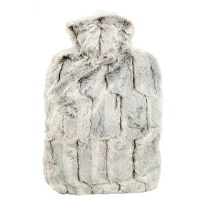 HUGO FROSCH Classic termofor s obalem z umělé kožešiny s podšívkou hnědo stříbrný 1, 8 l obraz