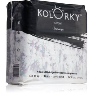 Kolorky Night Unicorn jednorázové pleny pro kompletní ochranu v průběhu noci velikost L 8-13 Kg 19 ks obraz