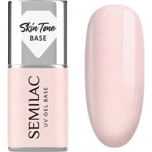Semilac UV Gel Base Skin Tone Base podkladový lak pro gelové nehty odstín Glitter Rose 7 ml obraz
