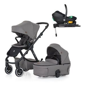 Petite&Mars Kočárek kombinovaný ICON 2v1 Dove Grey LITE AIR + Core Pro i-Size Black + Báze obraz