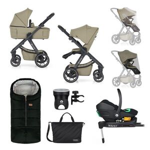 Petite&Mars Kočárek kombinovaný ICON 2v1 Mossy Green XXL RWS + Core Pro i-Size Black + Báze obraz
