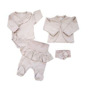 Z&Z 4-dílná bavlněná sada pro miminko do porodnice, béžová obraz