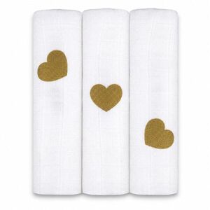 Baby Nellys Tetra pleny 3ks DELUX - Gold Love 70 x 80 cm, bílé obraz