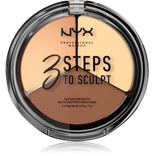 NYX Professional Makeup 3 Steps To Sculpt konturovací paletka odstín 02 Light 15 g obraz
